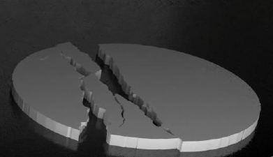 A bonded Element disc cracking into fragments