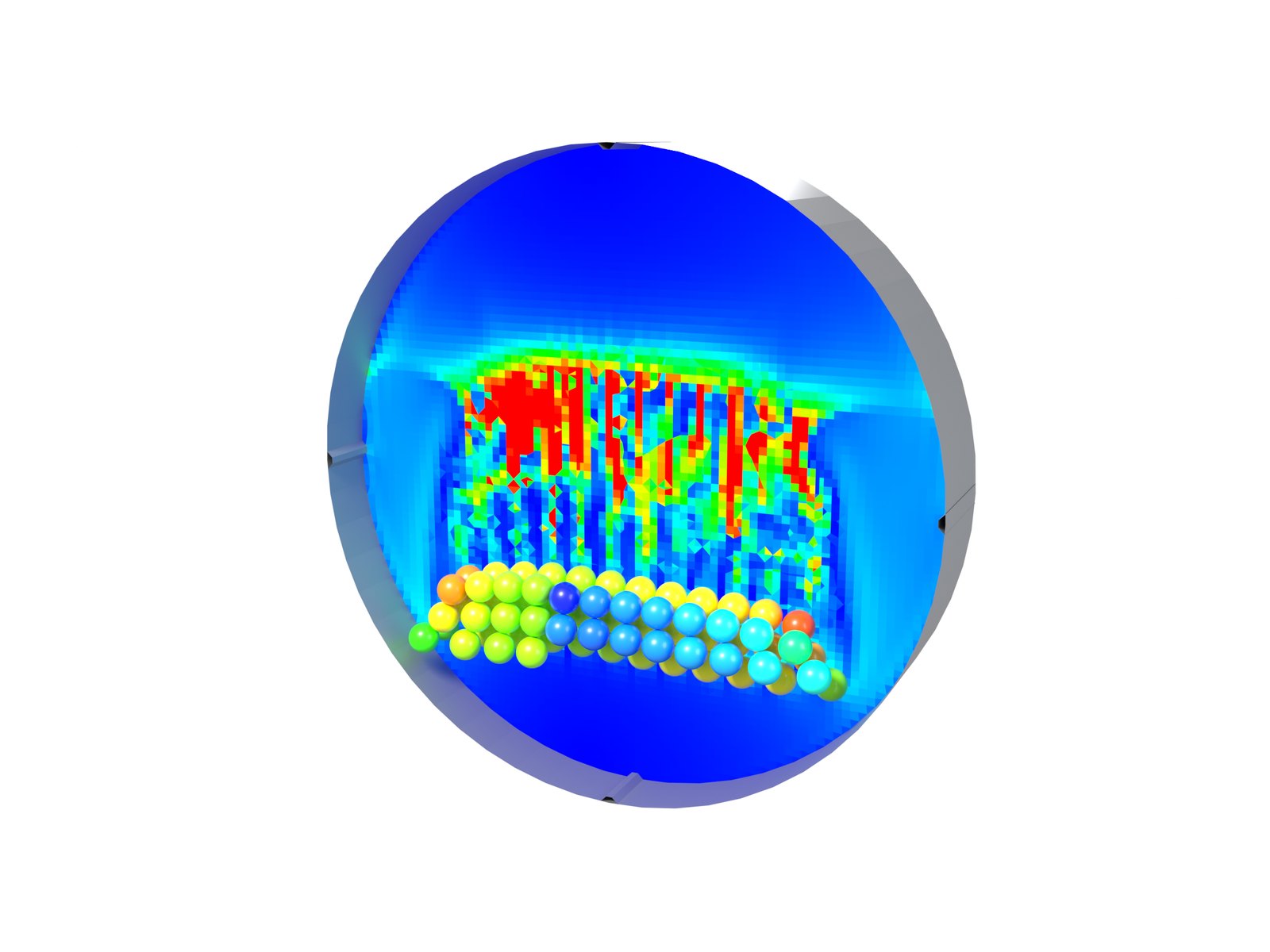 Steel balls in a rotating drum with the OpenFOAM air flow