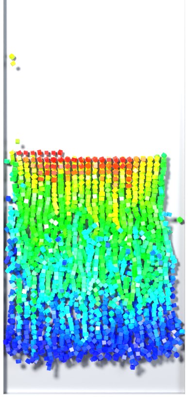Polyhedral particle fluidised bed with heat exchange