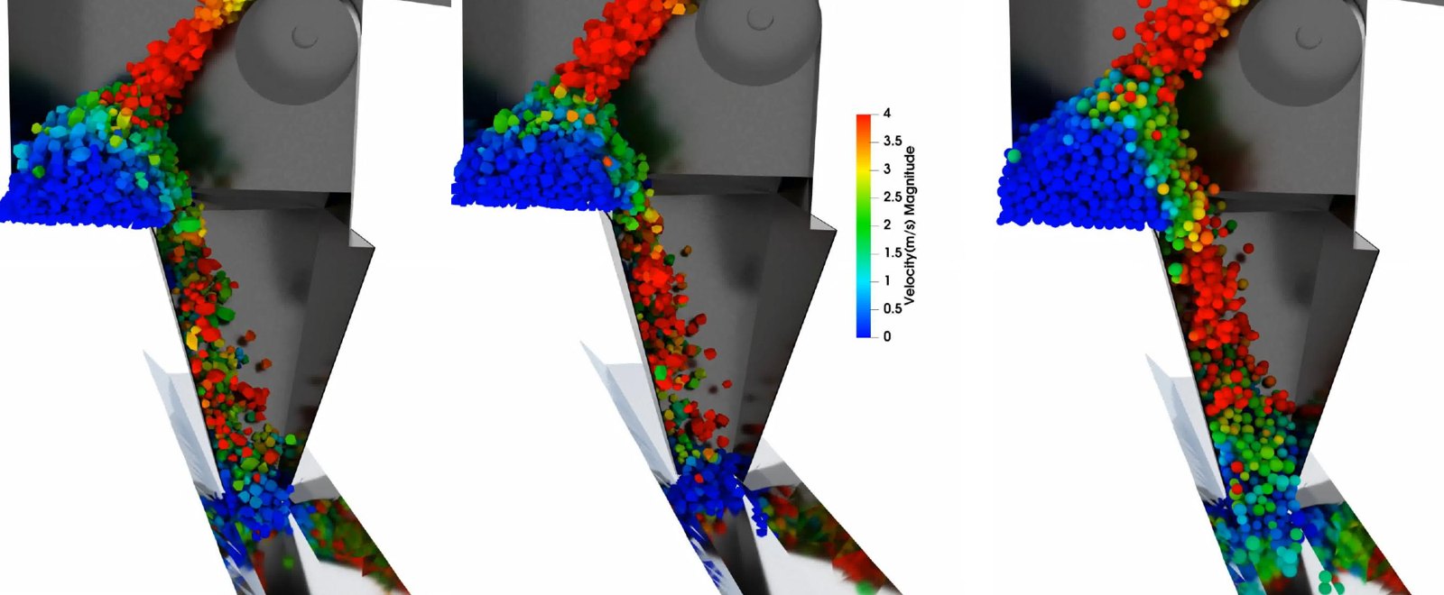 Hopper discharge: accurate DEM, DEM with ML in the loop, simple DEM