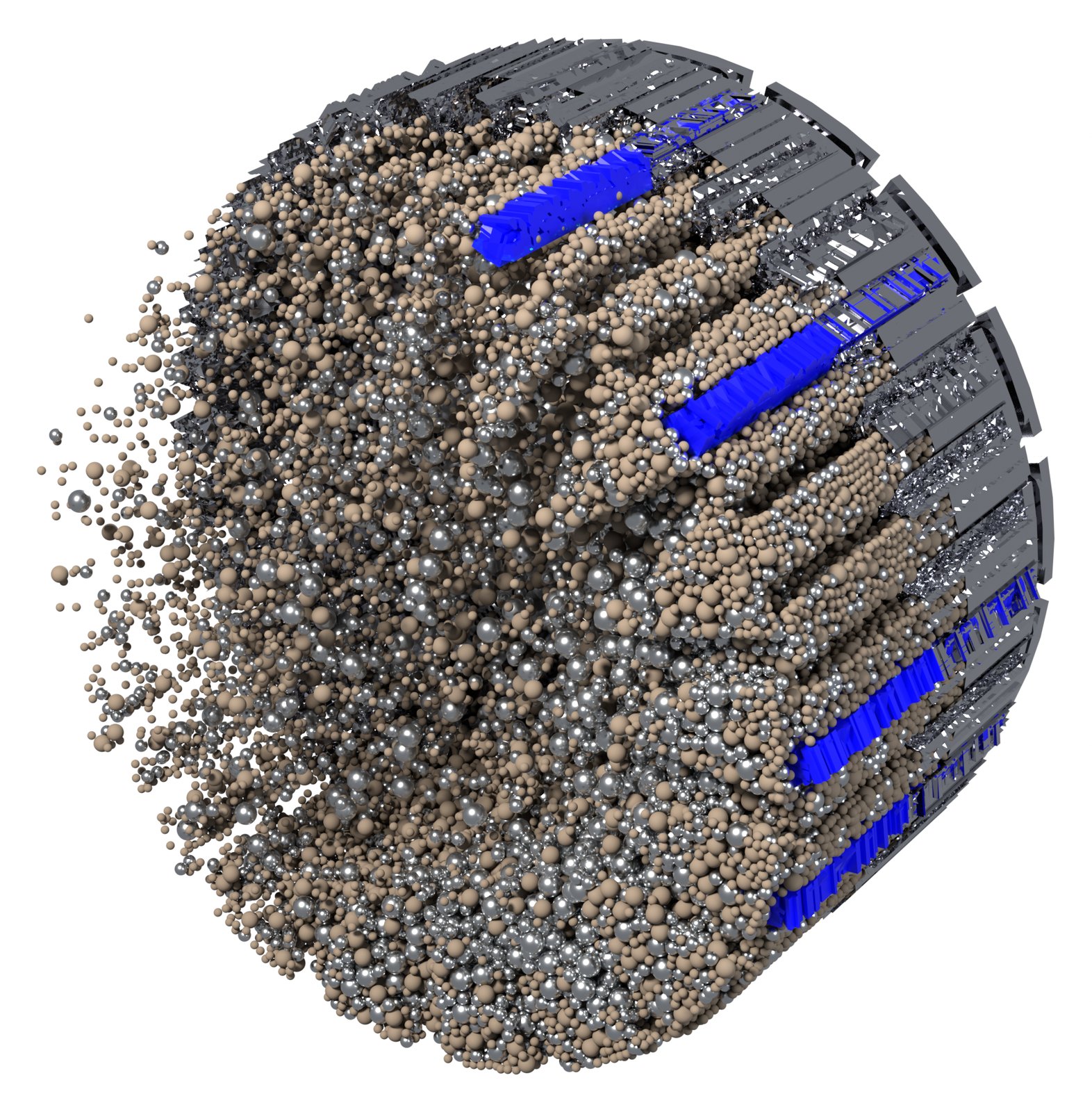 Full length SAG mill charge